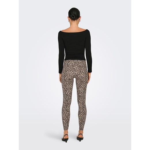 ONLY Legginsy w kolorze jasnobrązowo-czarnym S okazyjna cena Limango Polska