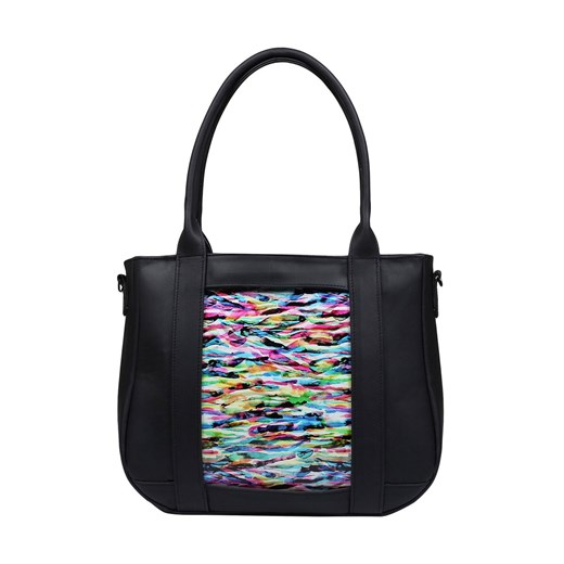 czarna damska torebka skórzana z wymienną wstawką  shopper Scarlett ze sklepu Słoń Torbalski w kategorii Torby Shopper bag - zdjęcie 180456532