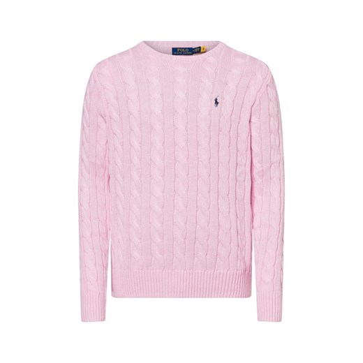 Polo Ralph Lauren Męski sweter Mężczyźni Bawełna różowy jednolity ze sklepu vangraaf w kategorii Swetry męskie - zdjęcie 180456680
