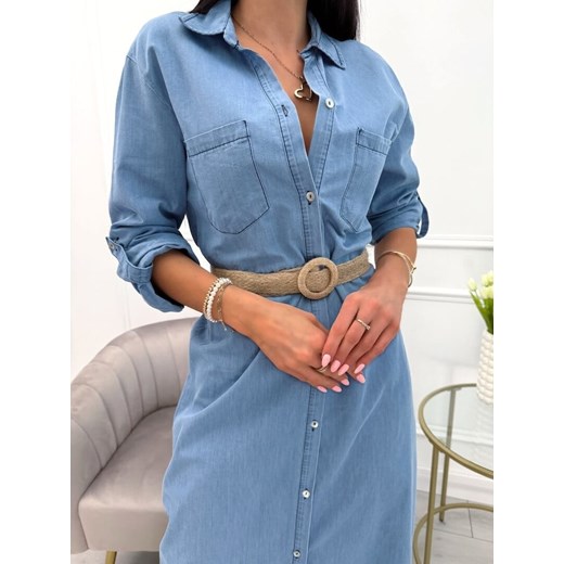 Sukienka Modnakiecka.pl z kołnierzykiem bawełniana na uczelnię 