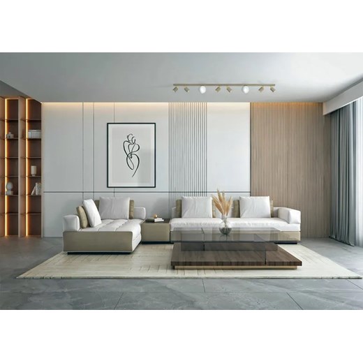 Beżowa zjawiskowa lampa na szerokiej listwie - J093-Listora Lumes One Size Edinos.pl
