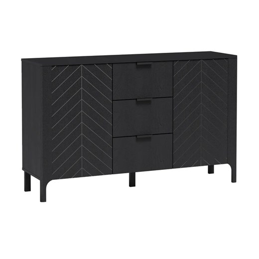 Elegancka czarna komoda w jodełkę W0-N00 ze sklepu Edinos.pl w kategorii Komody - zdjęcie 180458114