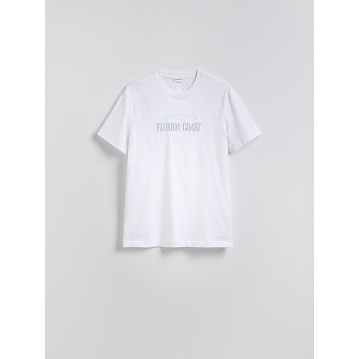 Reserved - T-shirt comfort z nadrukiem - złamana biel ze sklepu Reserved w kategorii T-shirty męskie - zdjęcie 180458161