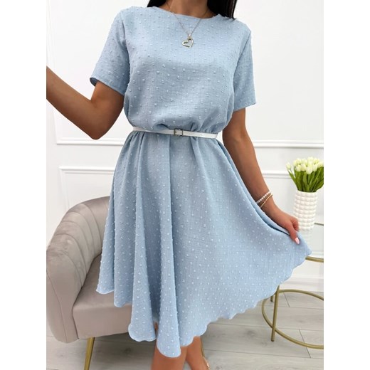 Błękitna Sukienka Oversize ze sklepu ModnaKiecka.pl w kategorii Sukienki - zdjęcie 180460701