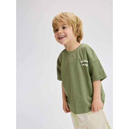 Reserved - Bawełniany t-shirt - zielony ze sklepu Reserved w kategorii T-shirty chłopięce - zdjęcie 180461024
