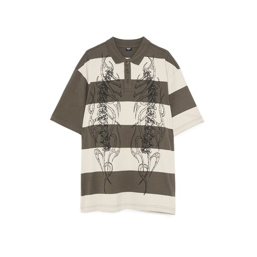 Cropp - Koszulka polo z motywem kości - szary ze sklepu Cropp w kategorii T-shirty męskie - zdjęcie 180461781