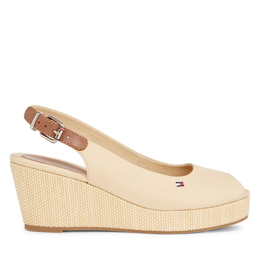 Espadryle Tommy Hilfiger Iconic Elba Sling Back Wedge FW0FW04788 Beżowy Tommy Hilfiger 40 eobuwie.pl okazja