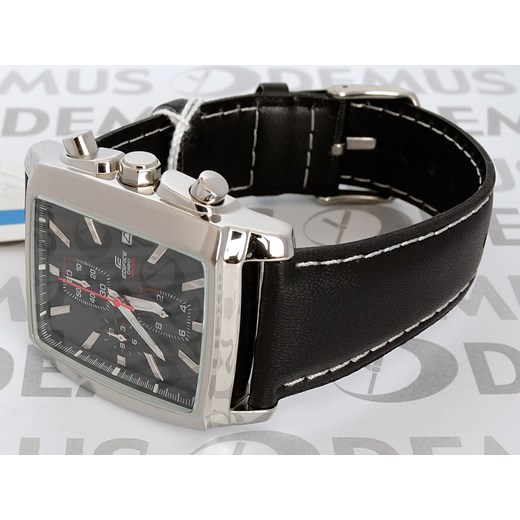 Zegarek prostokątny na pasku Casio EF 509L 1AVEF Demus-Zegarki-pl czarny elegancki