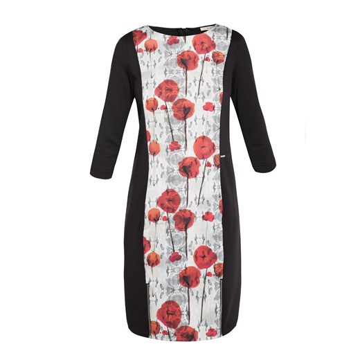 Sukienka z makami e-monnari rozowy bez wzorów/nadruków