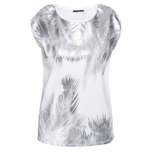 T-shirt ze srebrnymi palmami e-monnari bialy bawełna