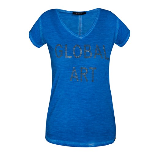 T-shirt w soczystym kolorze e-monnari niebieski bawełna