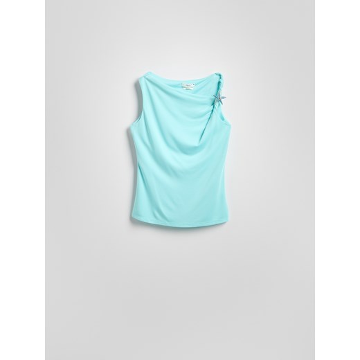 Reserved - Bluzka z ozdobną aplikacją - niebieski Reserved XL Reserved