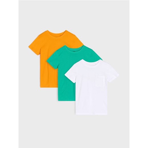 Sinsay - Koszulki z ozodbną kieszenią na piersi 3 pack - wielobarwny ze sklepu Sinsay w kategorii T-shirty chłopięce - zdjęcie 181031944