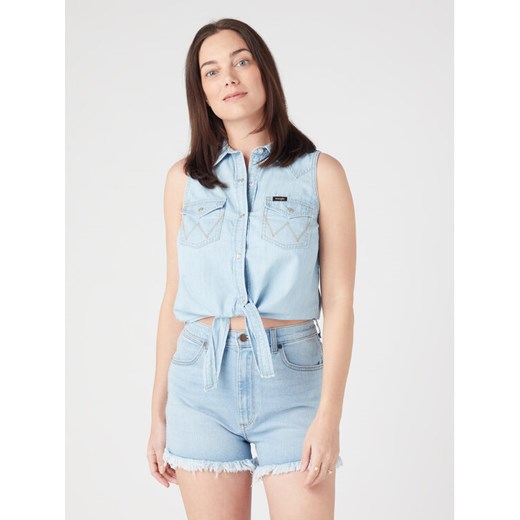 Wrangler Top W5WTHWXAZ 112334379 Błękitny Regular Fit ze sklepu MODIVO w kategorii Bluzki damskie - zdjęcie 181032511