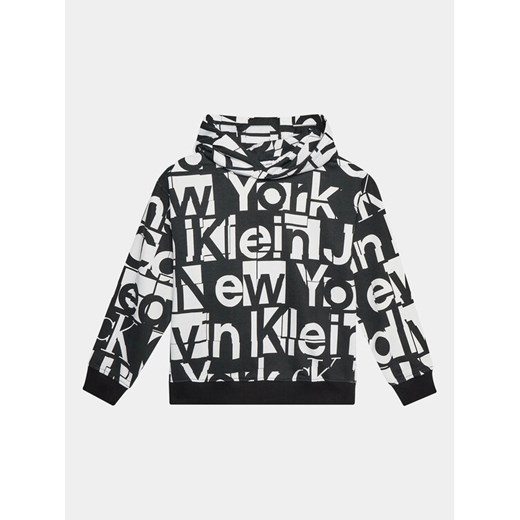 Calvin Klein Jeans Bluza Grid IB0IB01942 Czarny Regular Fit ze sklepu MODIVO w kategorii Bluzy chłopięce - zdjęcie 181033022