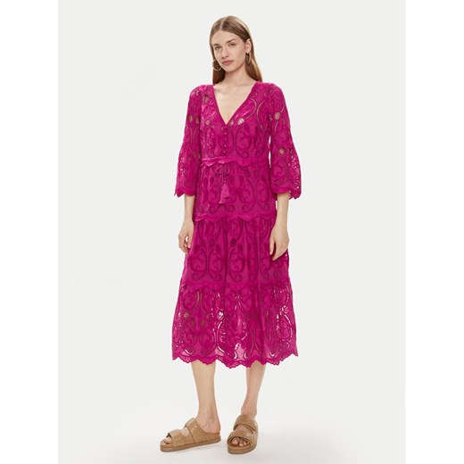 Luisa Spagnoli Sukienka letnia Pigna 540712 Różowy Regular Fit Luisa Spagnoli S MODIVO