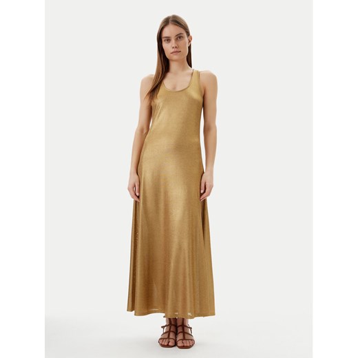 LOLA CASADEMUNT Sukienka letnia LS2516020 Złoty Relaxed Fit ze sklepu MODIVO w kategorii Sukienki - zdjęcie 181035672