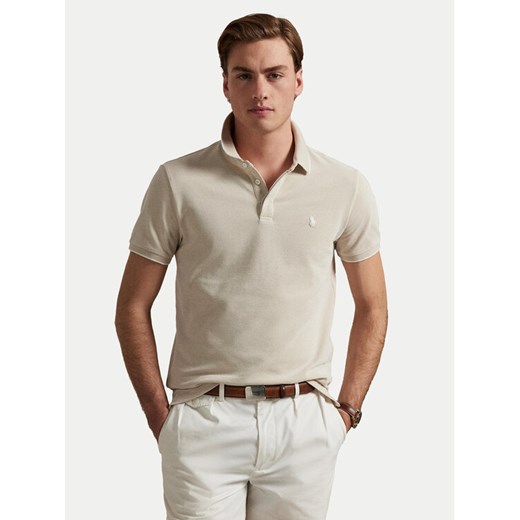 Polo Ralph Lauren Polo 710963494002 Beżowy Custom Slim Fit ze sklepu MODIVO w kategorii T-shirty męskie - zdjęcie 181040681