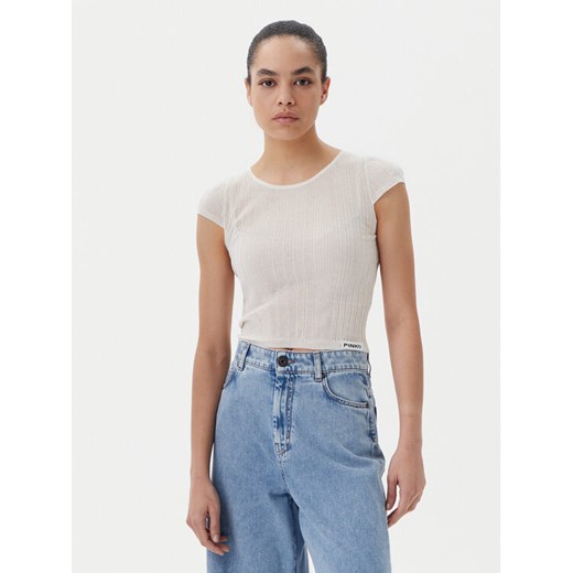 PINKO Bluzka Tambora 104773 A1ND Écru Slim Fit ze sklepu MODIVO w kategorii Bluzki damskie - zdjęcie 181040920