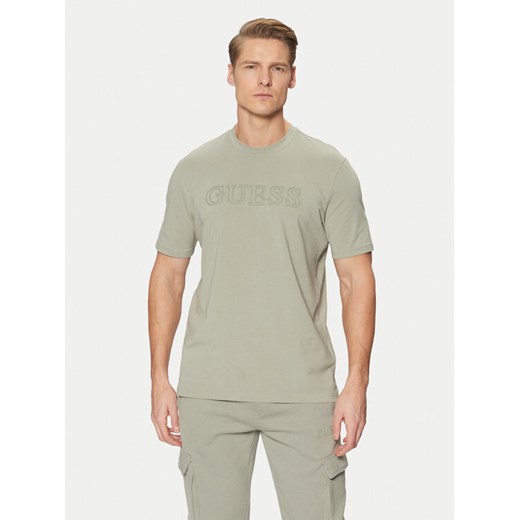 Guess T-Shirt Z2YI11 J1314 Zielony Regular Fit ze sklepu MODIVO w kategorii T-shirty męskie - zdjęcie 181040953