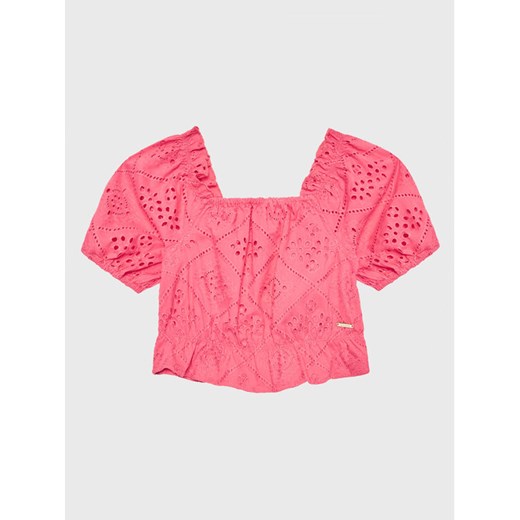 Guess Bluzka J3GH02 WFGJ0 Różowy Regular Fit ze sklepu MODIVO w kategorii Bluzki dziewczęce - zdjęcie 181041703