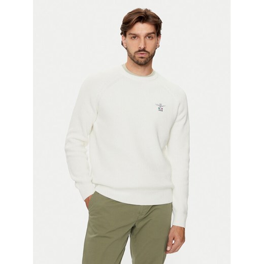 Aeronautica Militare Sweter 242MA1508L529 Biały Regular Fit ze sklepu MODIVO w kategorii Swetry męskie - zdjęcie 181045061