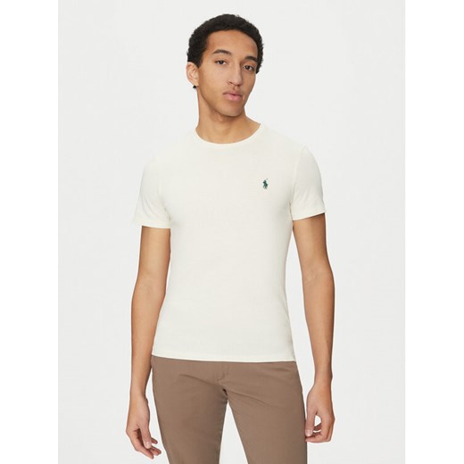 Polo Ralph Lauren T-Shirt 710671438421 Écru Slim Fit ze sklepu MODIVO w kategorii T-shirty męskie - zdjęcie 181045281