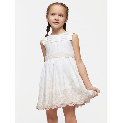 Mayoral Sukienka elegancka 3917 Biały Regular Fit ze sklepu MODIVO w kategorii Sukienki dziewczęce - zdjęcie 181045424