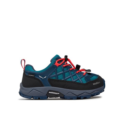 Salewa Trekkingi Jr Wildfire Wp 64009-8641 Niebieski ze sklepu MODIVO w kategorii Buty trekkingowe dziecięce - zdjęcie 181046290