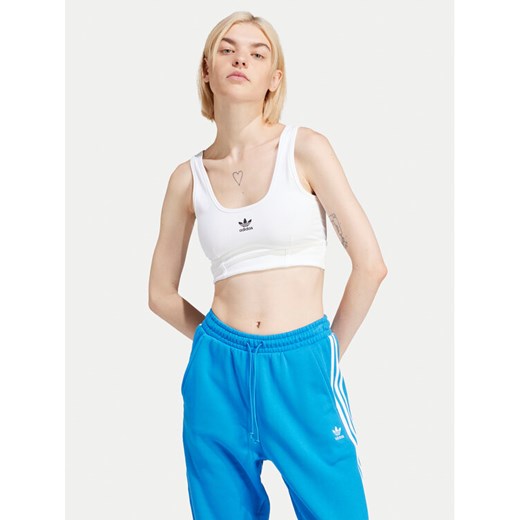 adidas Biustonosz top adicolor Trefoil IN4116 Biały ze sklepu MODIVO w kategorii Biustonosze - zdjęcie 181047223