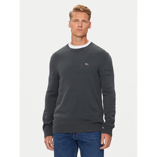 Tommy Jeans Sweter Essential DM0DM18370 Szary Slim Fit ze sklepu MODIVO w kategorii Swetry męskie - zdjęcie 181048090