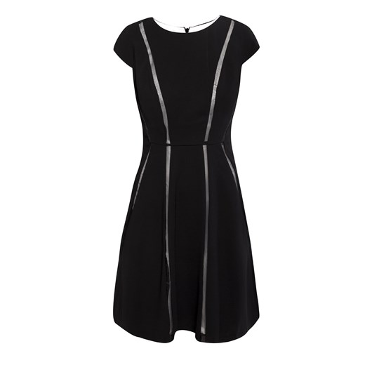 Elegancka sukienka z pasmami e-monnari czarny midi