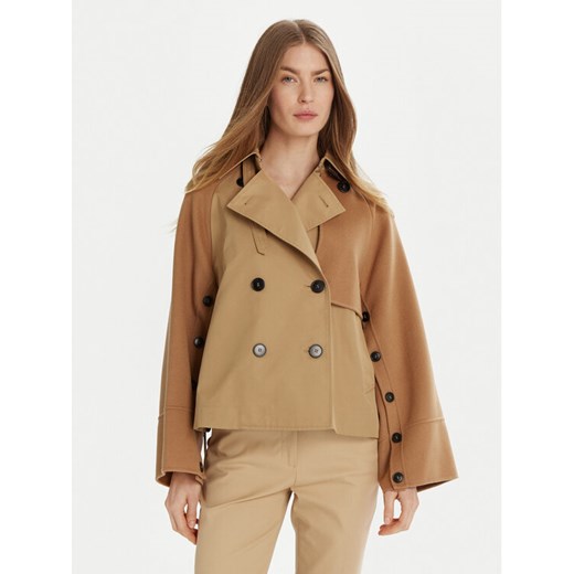 Weekend Max Mara Trencz Bazar 2515081041 Beżowy Relaxed Fit ze sklepu MODIVO w kategorii Płaszcze damskie - zdjęcie 181053083