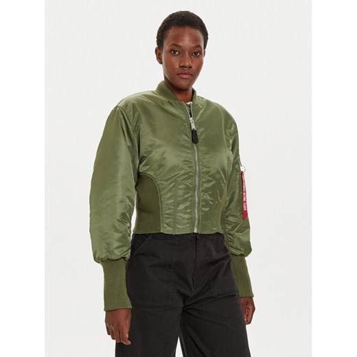 Alpha Industries Kurtka bomber 148003 Zielony Regular Fit ze sklepu MODIVO w kategorii Kurtki damskie - zdjęcie 181058494