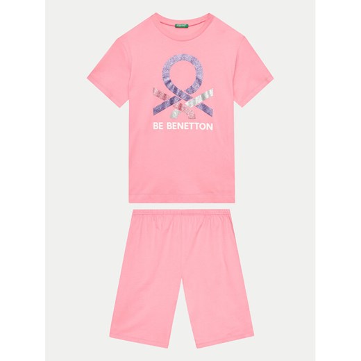 United Colors Of Benetton Piżama 30960P06S Różowy Regular Fit ze sklepu MODIVO w kategorii Piżamy dziecięce - zdjęcie 181060043