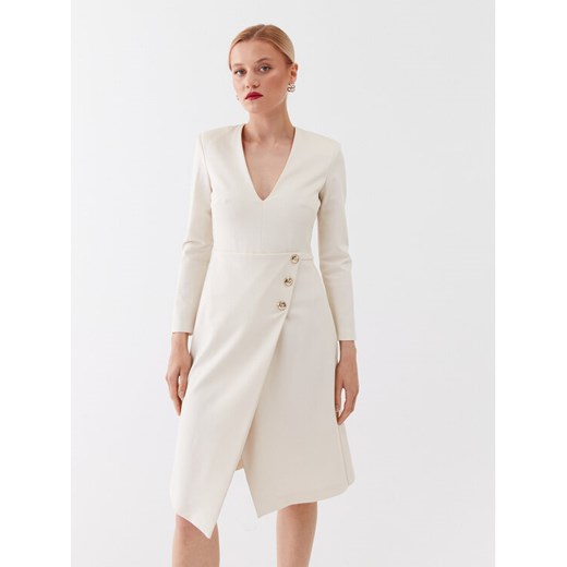 Pinko Sukienka codzienna Angolare 100943 A0HM Biały Regular Fit ze sklepu MODIVO w kategorii Sukienki - zdjęcie 181061652