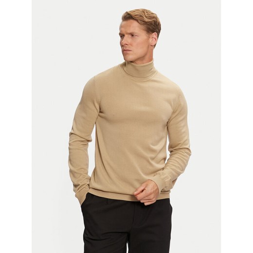 Hugo Golf San Thomas-M 50474174 Beżowy Slim Fit ze sklepu MODIVO w kategorii Swetry męskie - zdjęcie 181062314