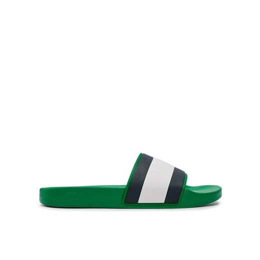 Tommy Jeans Klapki Rubber Th Flag Pool Slide FM0FM04263 Zielony ze sklepu MODIVO w kategorii Klapki męskie - zdjęcie 181062633