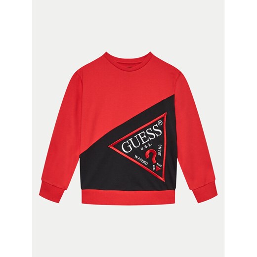 Guess Bluza L4YQ04 KA6R4 Czerwony Regular Fit ze sklepu MODIVO w kategorii Bluzy chłopięce - zdjęcie 181063210