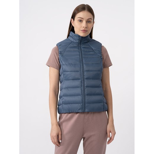 4F Bezrękawnik 4FAW23TVESF072 Niebieski Slim Fit ze sklepu MODIVO w kategorii Kamizelki damskie - zdjęcie 181066174