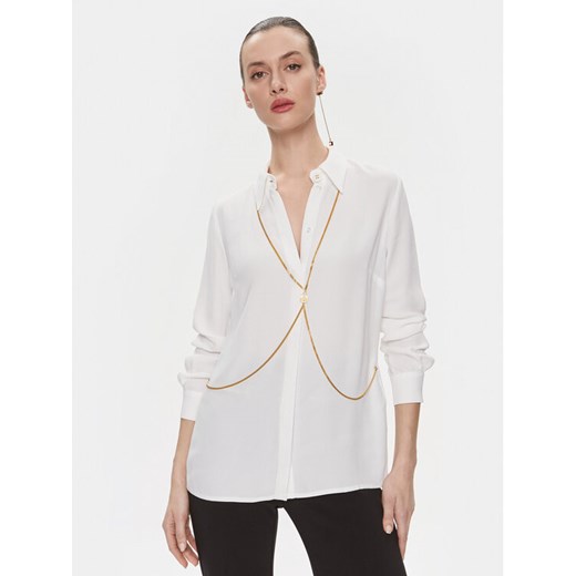 Elisabetta Franchi Koszula CA-022-41E2-V380 Biały Regular Fit ze sklepu MODIVO w kategorii Koszule damskie - zdjęcie 181068550