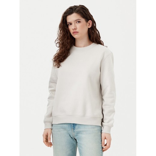 Calvin Klein Jeans Bluza Institutional Graphic J20J224731 Beżowy Regular Fit ze sklepu MODIVO w kategorii Bluzy damskie - zdjęcie 181068711