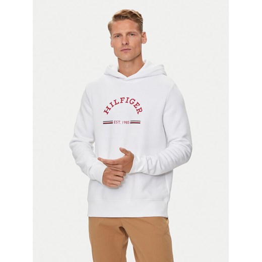 Tommy Hilfiger Bluza Roundall MW0MW35568 Biały Regular Fit ze sklepu MODIVO w kategorii Bluzy męskie - zdjęcie 181072420