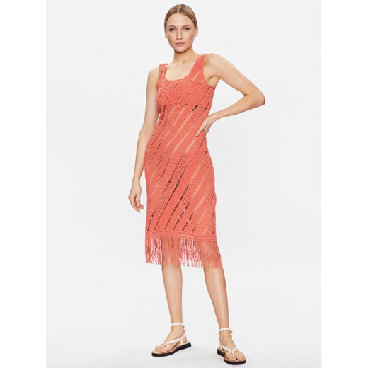 Seafolly Sukienka plażowa Marrakesh 54848-CU Pomarańczowy Slim Fit ze sklepu MODIVO w kategorii Odzież plażowa - zdjęcie 181075332