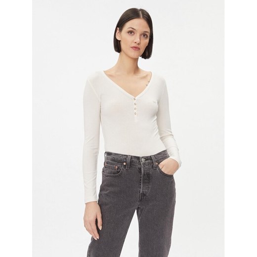 Lee Bluzka 112341571 Beżowy Slim Fit ze sklepu MODIVO w kategorii Bluzki damskie - zdjęcie 181075443