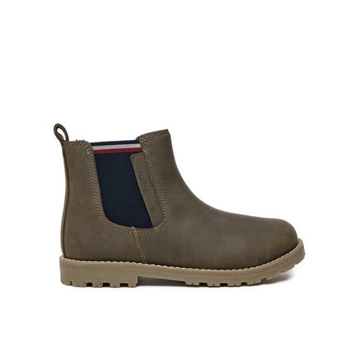 Tommy Hilfiger Trzewiki T1X5-33700-0124 S Zielony ze sklepu MODIVO w kategorii Buty zimowe dziecięce - zdjęcie 181076123
