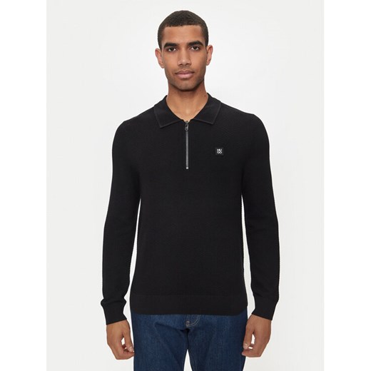 Hugo Sweter Sastoon 50516640 Czarny Slim Fit ze sklepu MODIVO w kategorii Swetry męskie - zdjęcie 181081294
