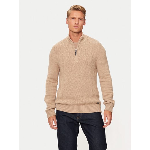 Pierre Cardin Sweter C5 51122/5076/8115 Beżowy Regular Fit ze sklepu MODIVO w kategorii Swetry męskie - zdjęcie 181082524