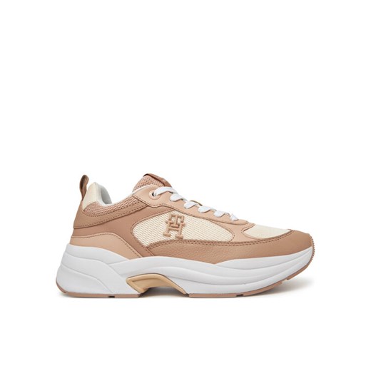 Tommy Hilfiger Sneakersy Th Chunky Runner FW0FW08474 Beżowy ze sklepu MODIVO w kategorii Buty sportowe damskie - zdjęcie 181083184
