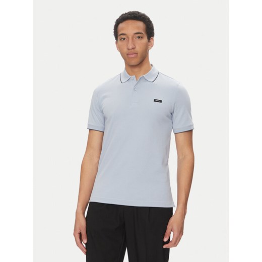 Calvin Klein Polo K10K112751 Niebieski Regular Fit ze sklepu MODIVO w kategorii T-shirty męskie - zdjęcie 181083911